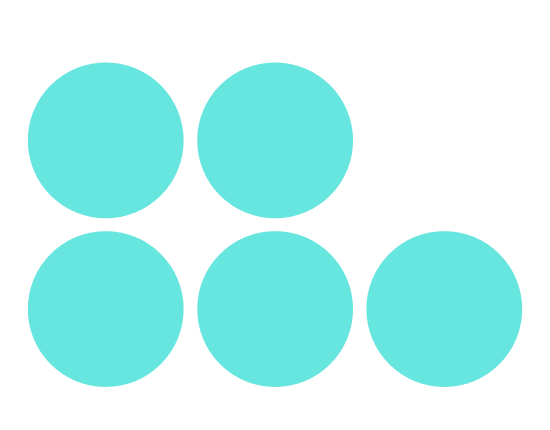 Light blue graphic circles on a white background.