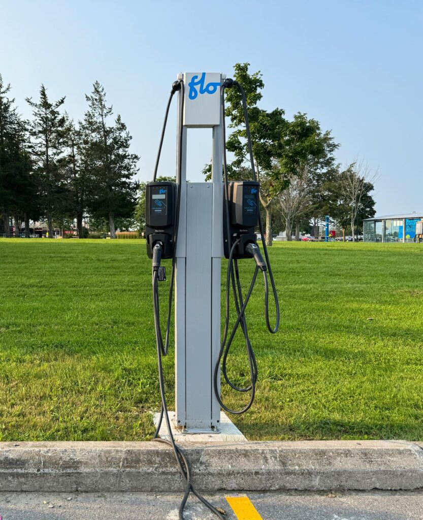 A flo EV charging station at Belleville.