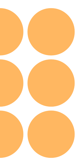 Orange graphic circles on a white background.