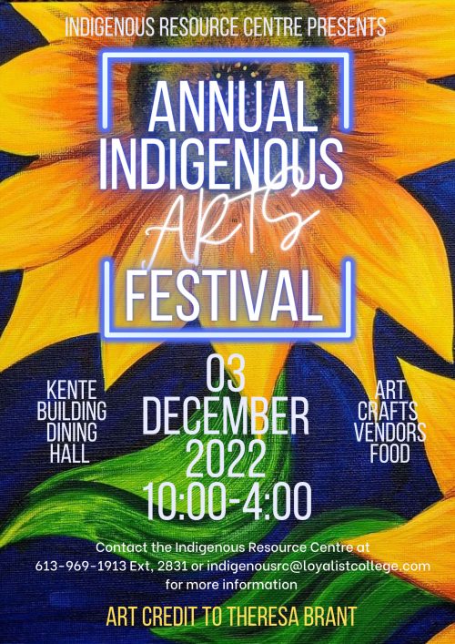 A poster for the Annual Indigenous Arts Festival. Repeats information included in the article.