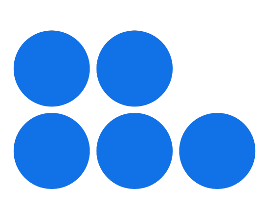 5 blue Dots for left side.