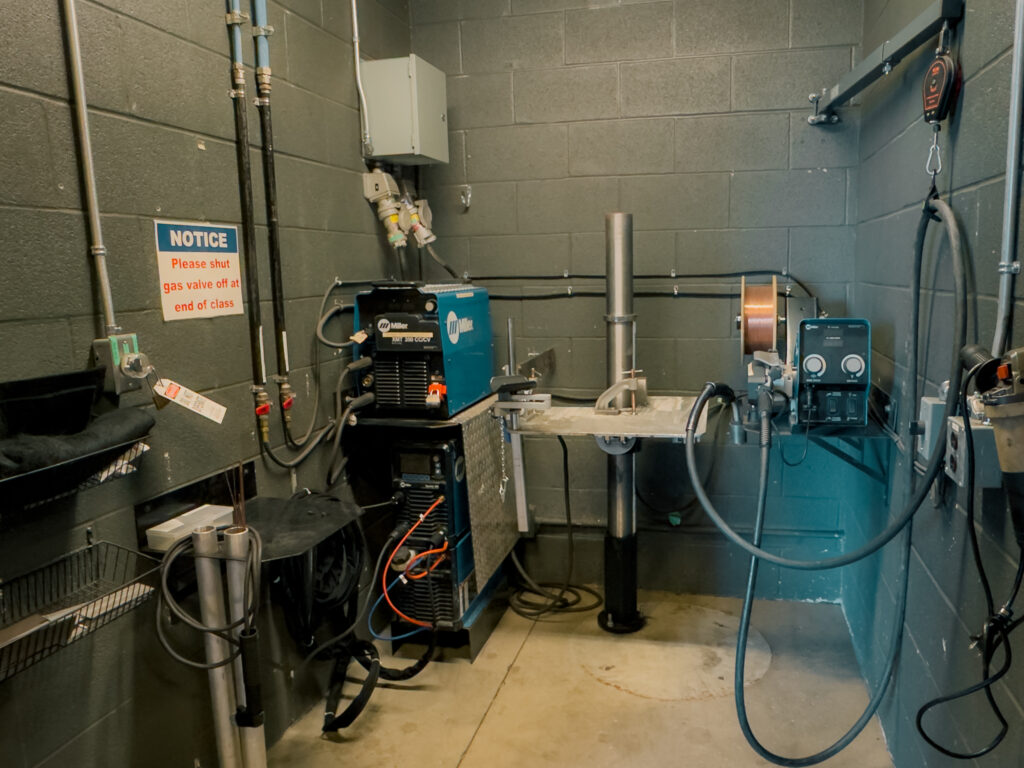 The accessible welding booth at Loyalist College.