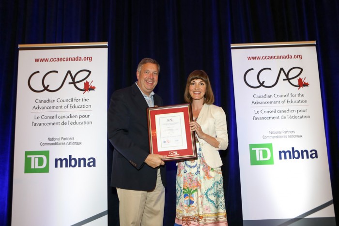 Director of Marketing and Communications, Kerry Lorimer, accepted the Prix d’Excellence Award at the CCAE Conference in Montreal.