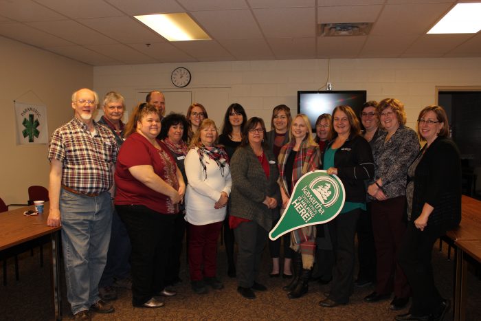 Loyalist College President & CEO Ann Marie Vaughan joined with staff at the Bancroft campus to thank the Kawartha Credit Union (KCU), represented by Tina Doucet, Branch Manager Bancroft.