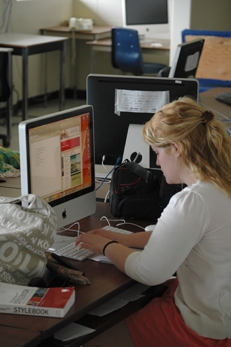 Students create content for Qnet News, the College's online news site.
